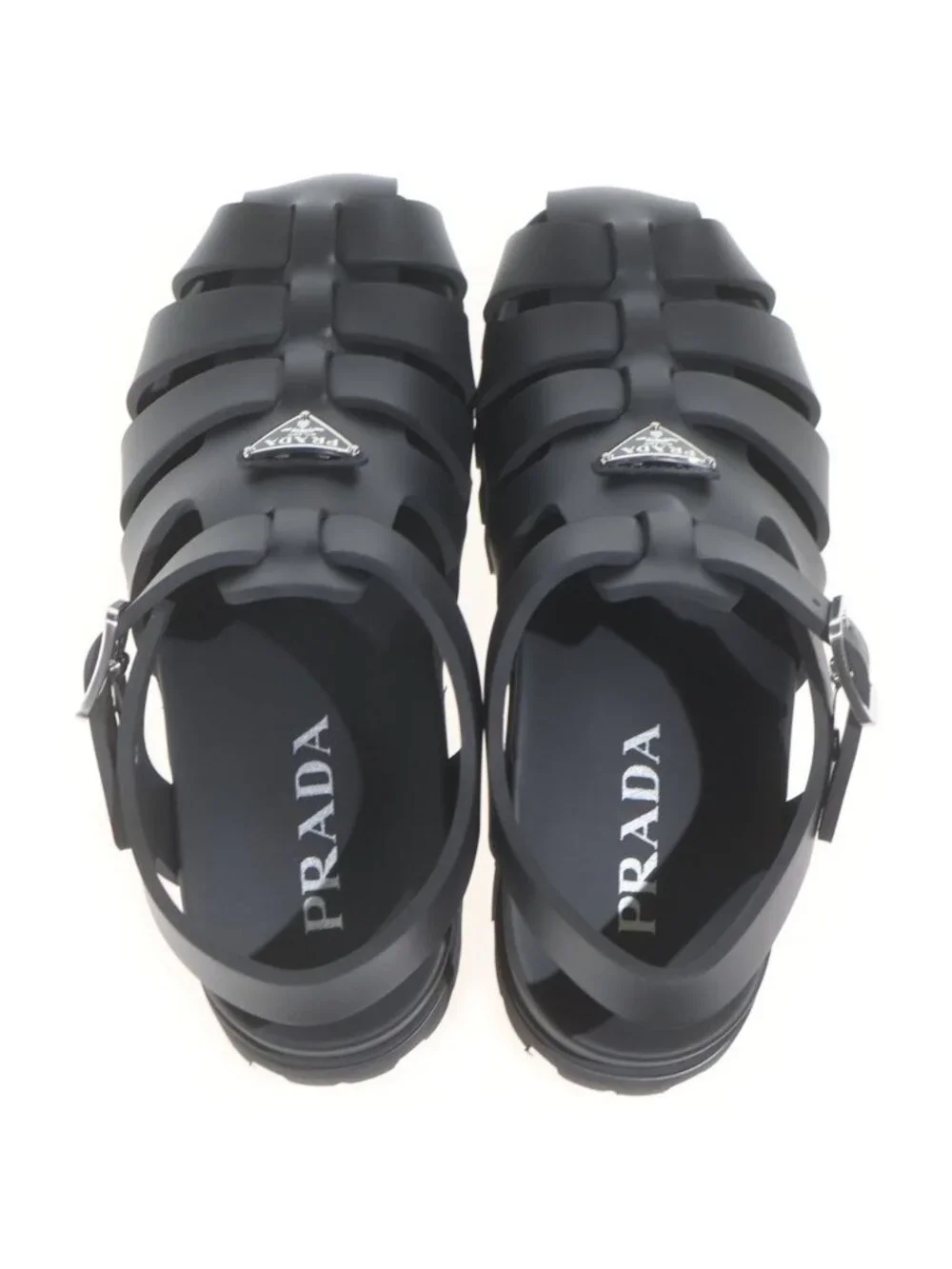 Prada Rubber Fisherman Sandals Black
